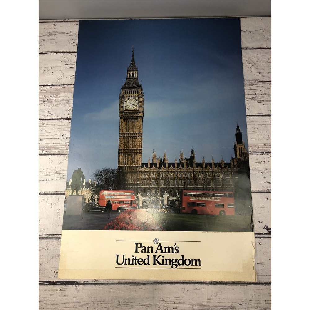 Lot Of 2 Vintage Pan Am's Posters 42X28- UNITED KINGDOM & IRELAND